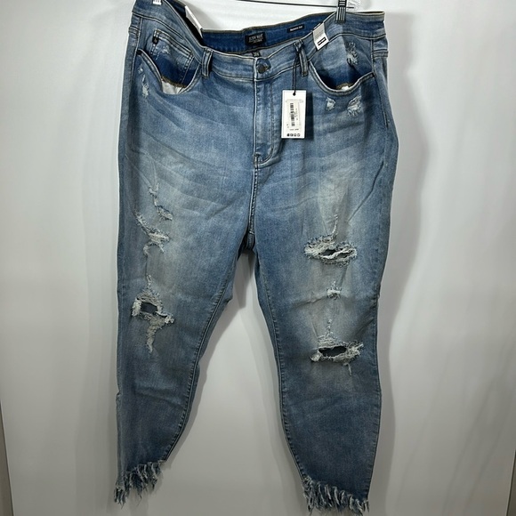 Judy Blue skinny fit distressed high-rise denim jeans size 24W. NWT. - Picture 1 of 14